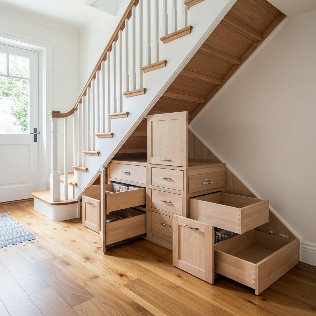 Build Custom Storage Under Stairs