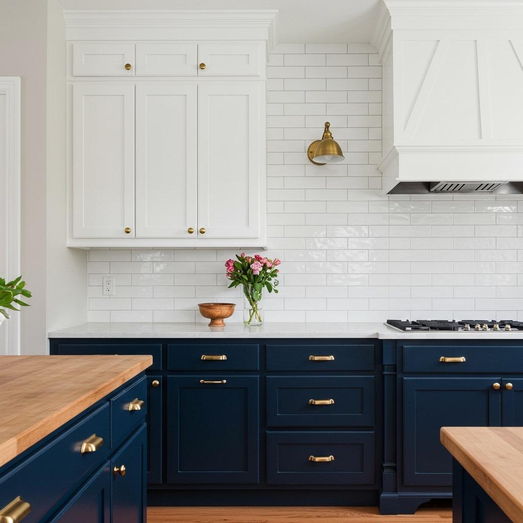 Classic Navy and White Contrast