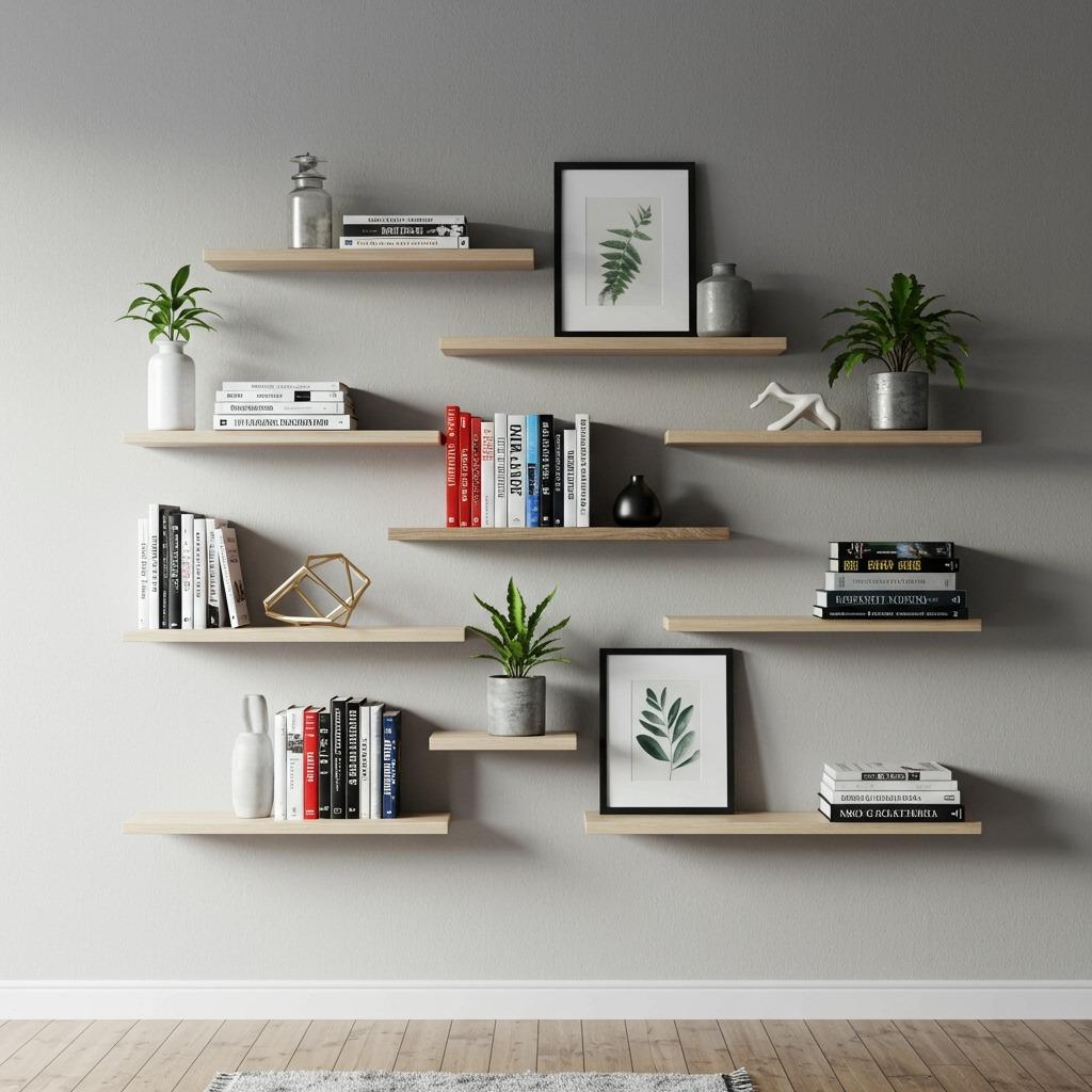 Install Floating Shelves Instead of Bookcases