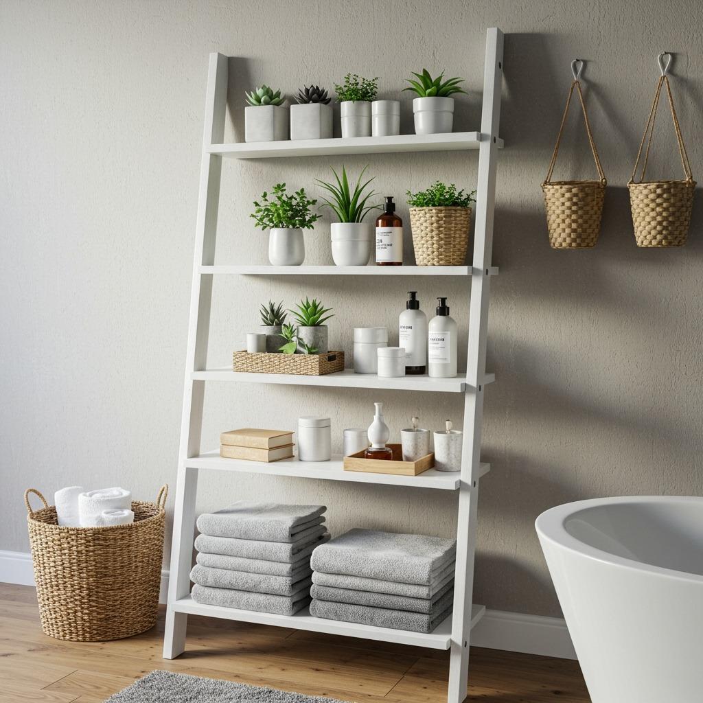 Add Ladder Shelves for Vertical Display Storage