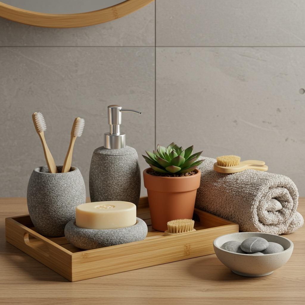 Add Organic Bathroom Decor and Natural Accessories