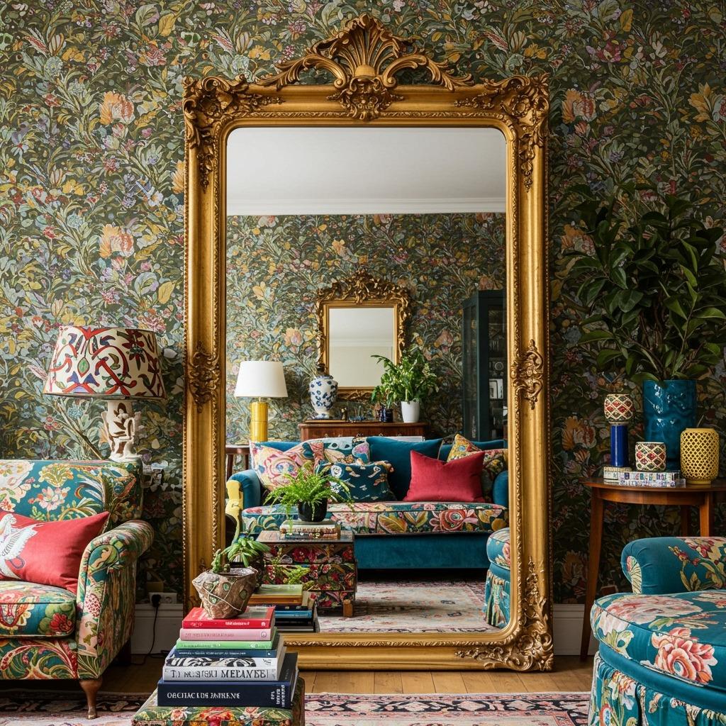 Add Ornate Mirrors for Reflection and Light