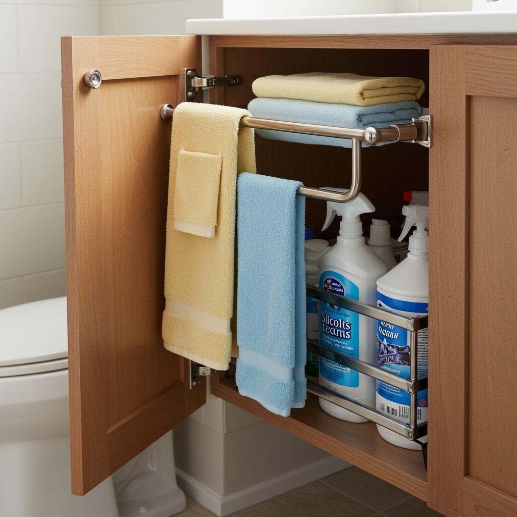 Add Towel Bars on Cabinet Doors