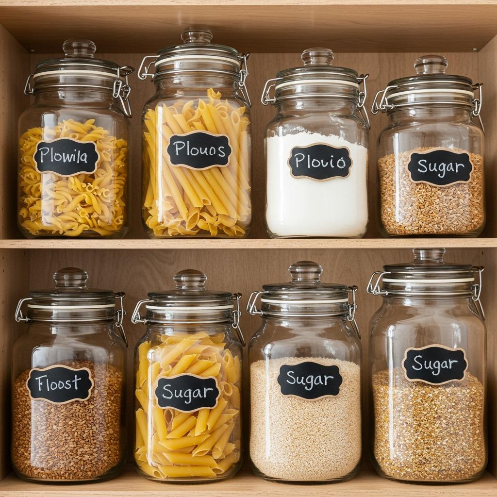 Apothecary-Style Glass Jars for Dry Goods