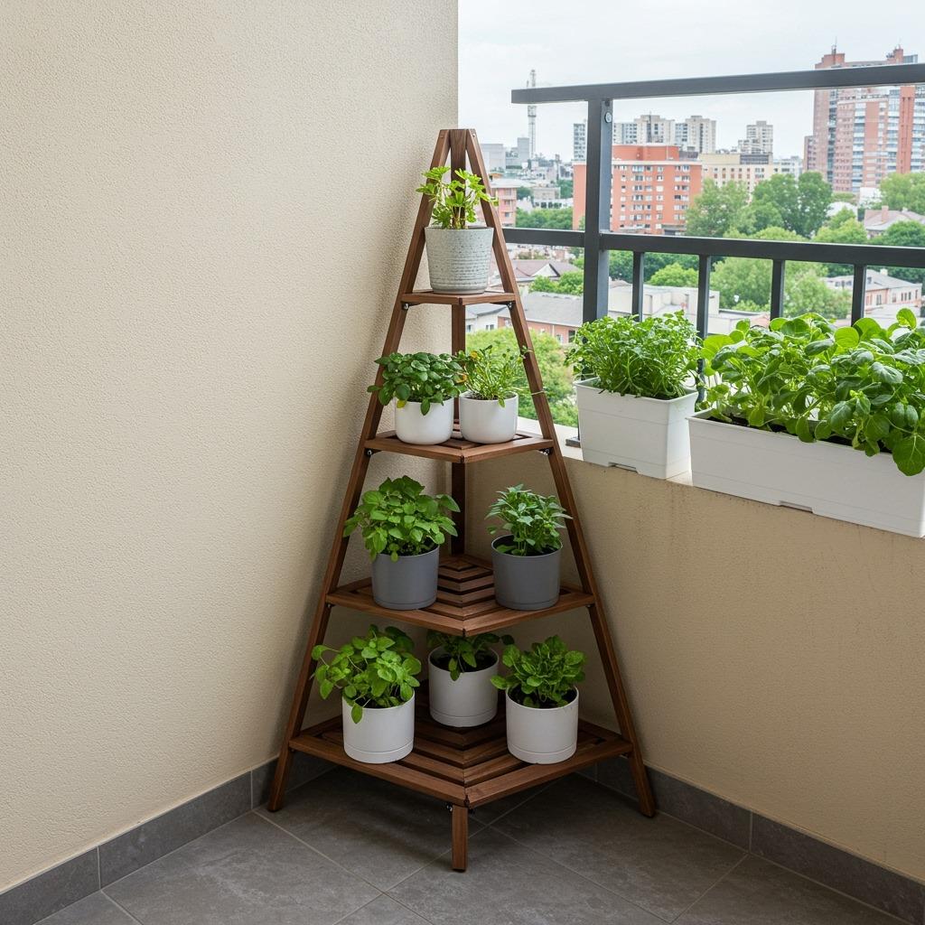 Corner Plant Stands for Dead Space