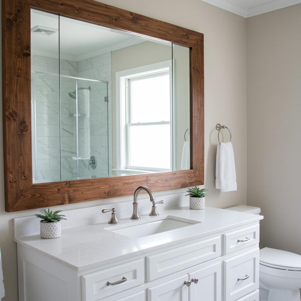 Frame Your Bathroom Mirror