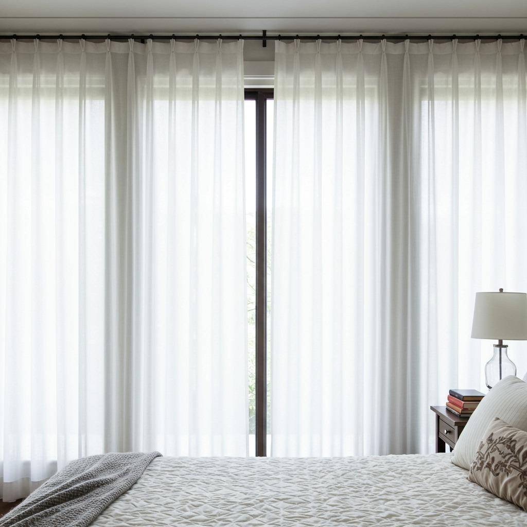 Hang Curtains High and Wide to Create Height Illusion
