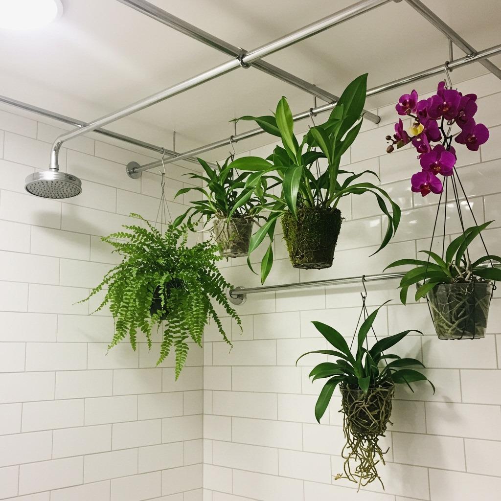 Hang Plants From Your Shower Rod