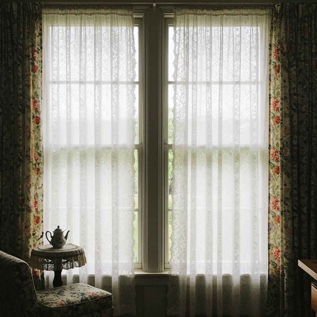 Include Lace Curtains or Vintage Drapes