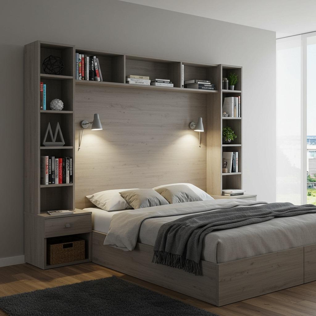 Install a Headboard With Built-In Shelving