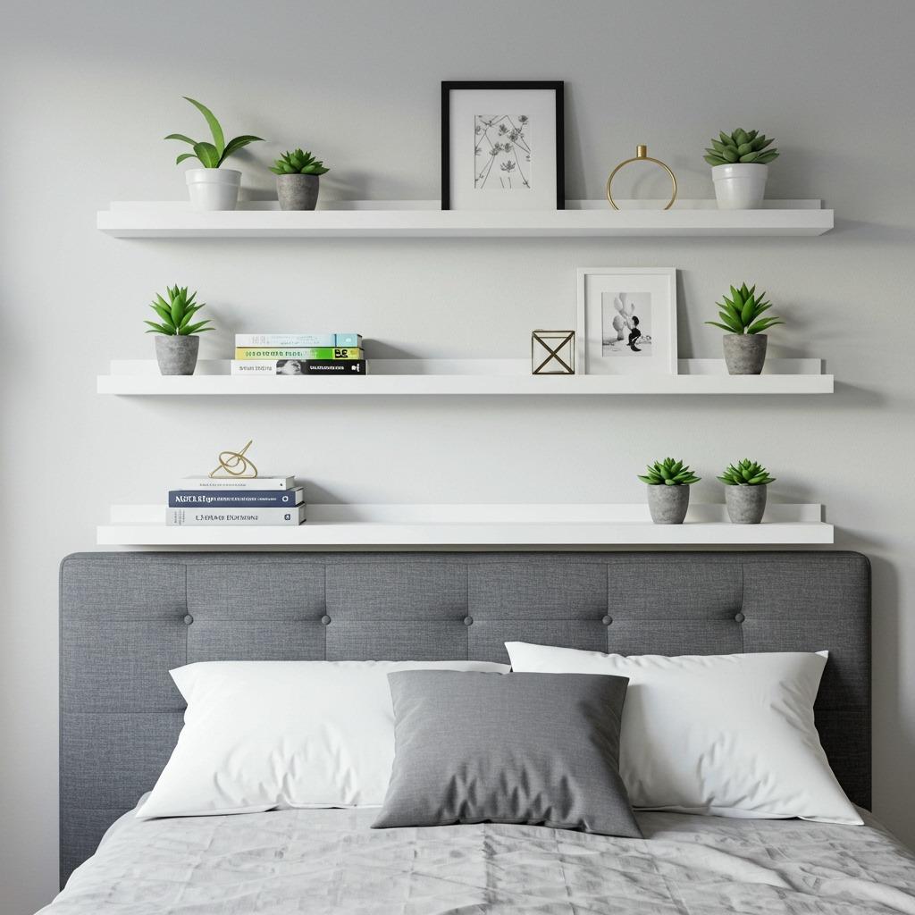 Install Floating Shelves Above Your Bed