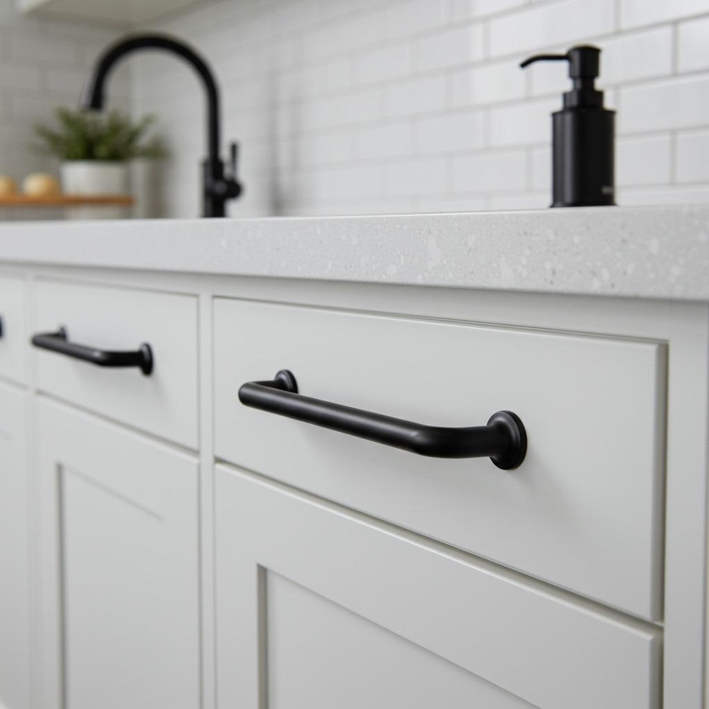 Matte Black Hardware and Fixtures