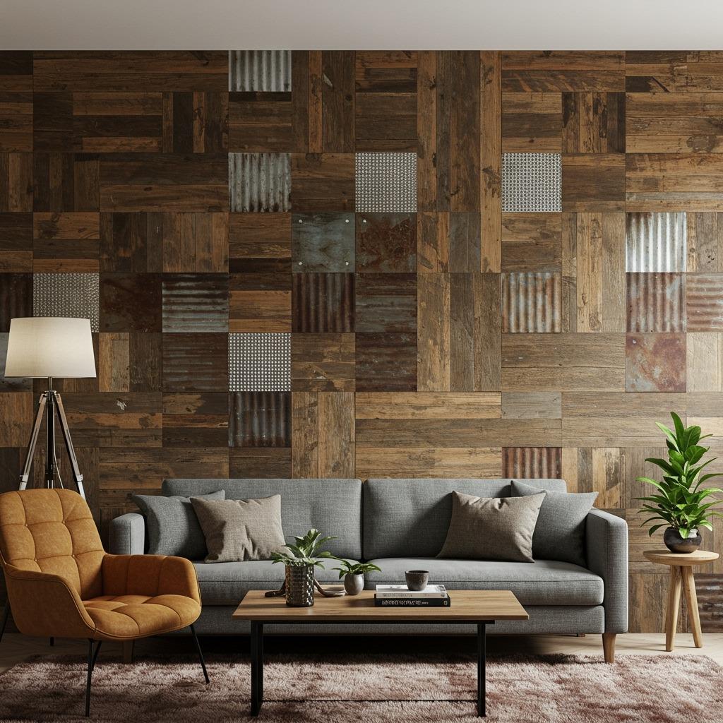 Mixed Material Collage Wall