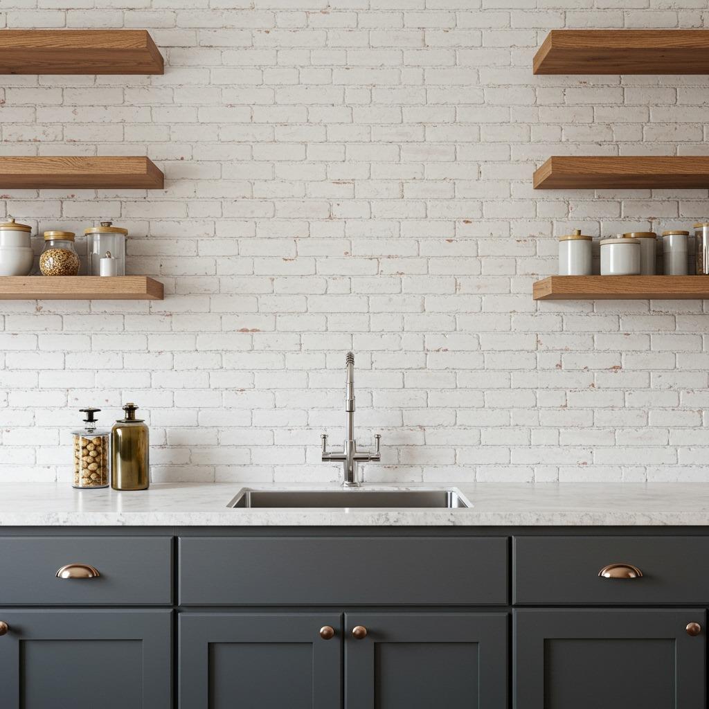 Painted Brick with Whitewash