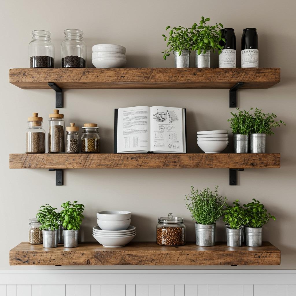Reclaimed Wood Floating Shelves