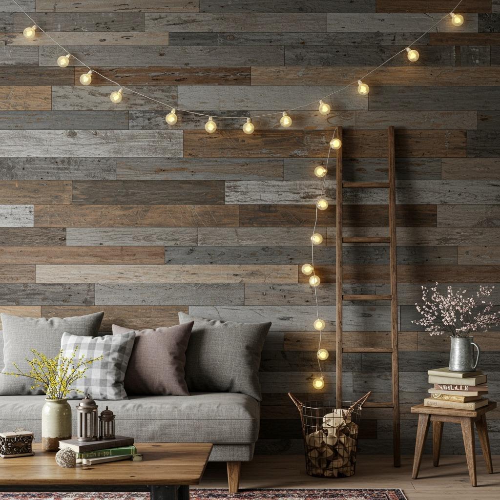 Reclaimed Wood Plank Wall