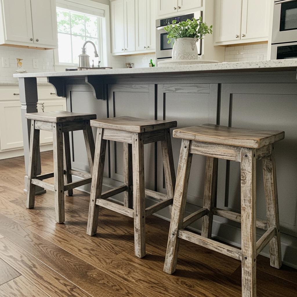 Rustic Wood Bar Stools