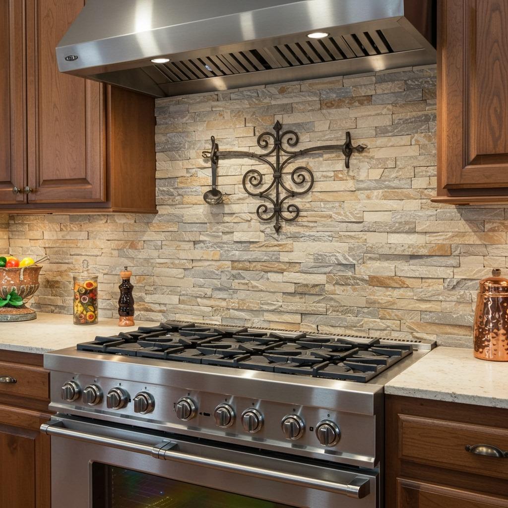 Stacked Stone Accent Wall