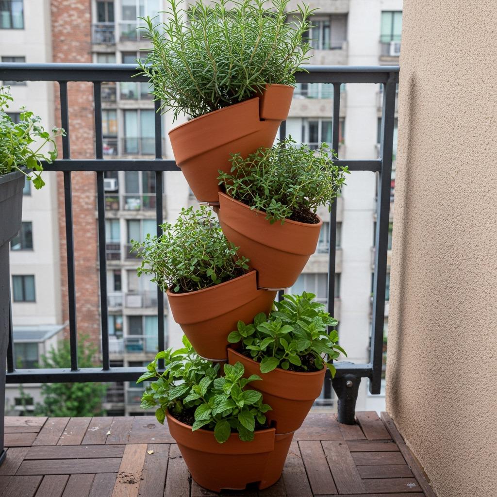Stacking Planters for Herb Spirals