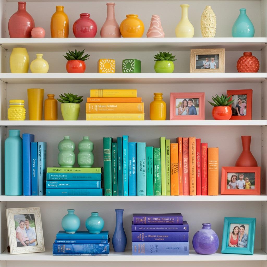 Style Open Shelving With Colorful Objects