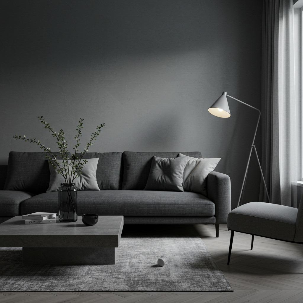 The Monochrome Gray Living Room