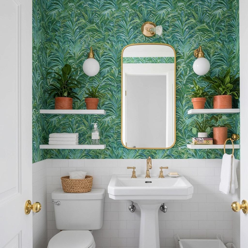 Tropical Paradise with Palm Leaf Prints