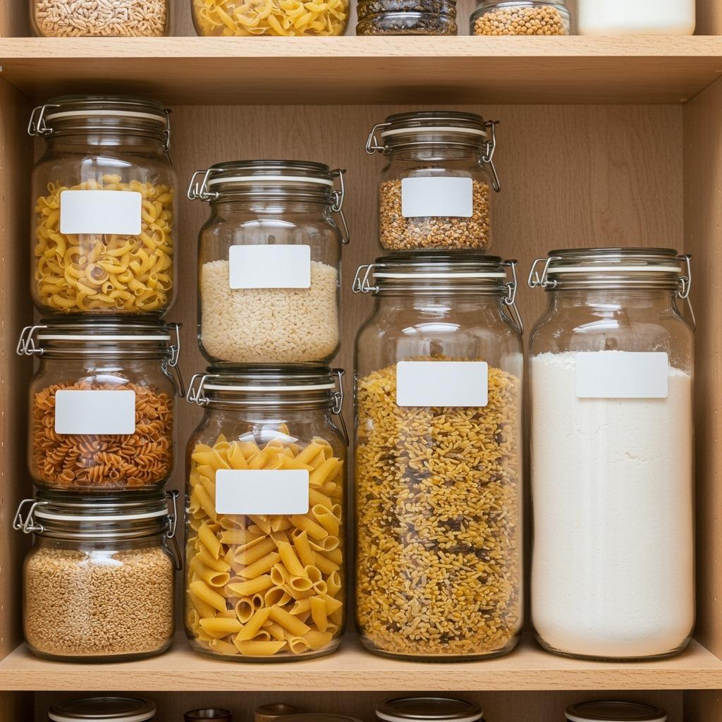Use Matching Containers for Pantry Storage