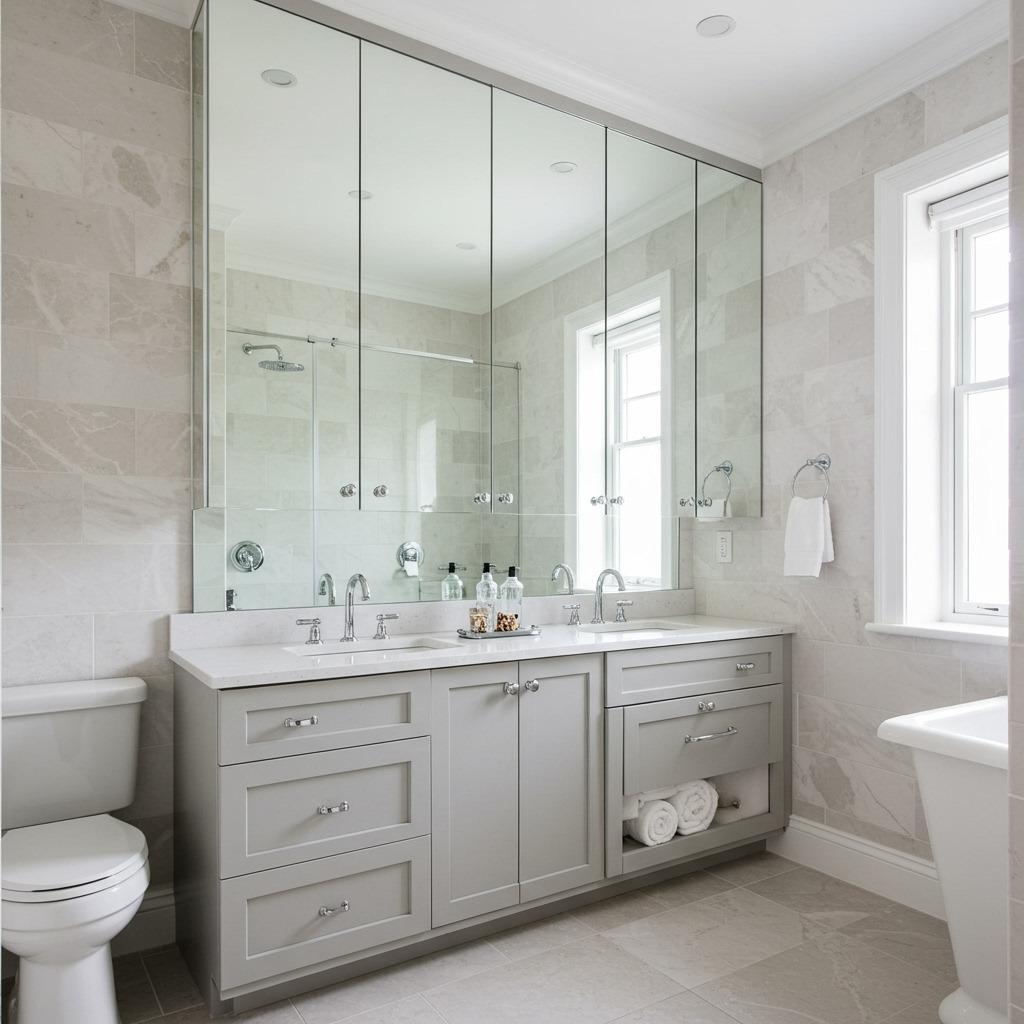 Use Mirrored Cabinet Doors