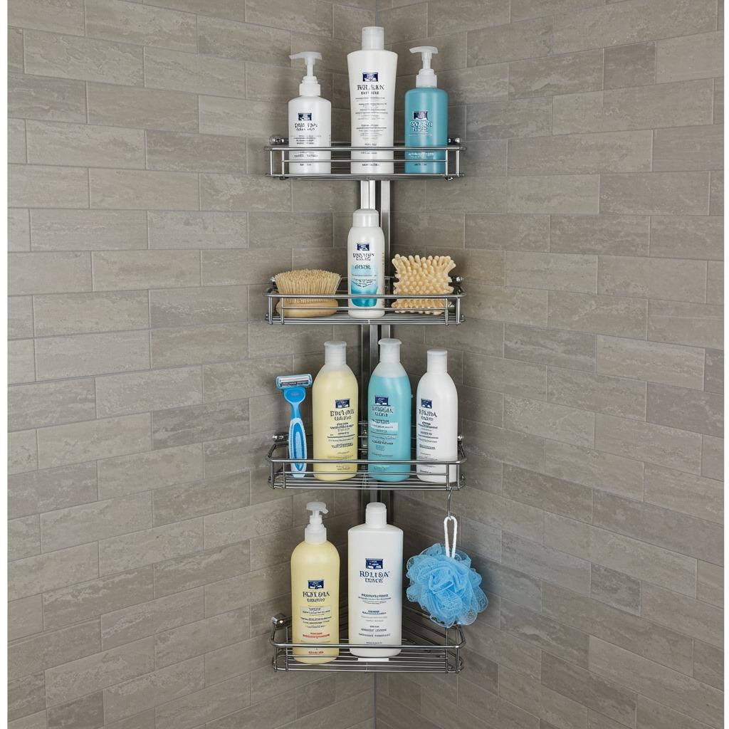 Use Shower Caddies and Corner Shelves