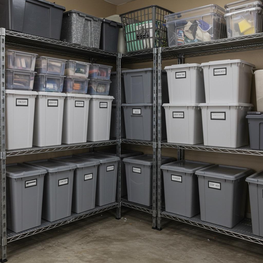 Use Stackable Bins in the Garage