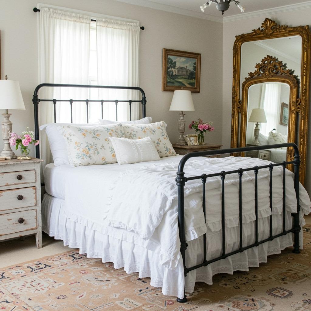 Vintage Iron Bed Romance