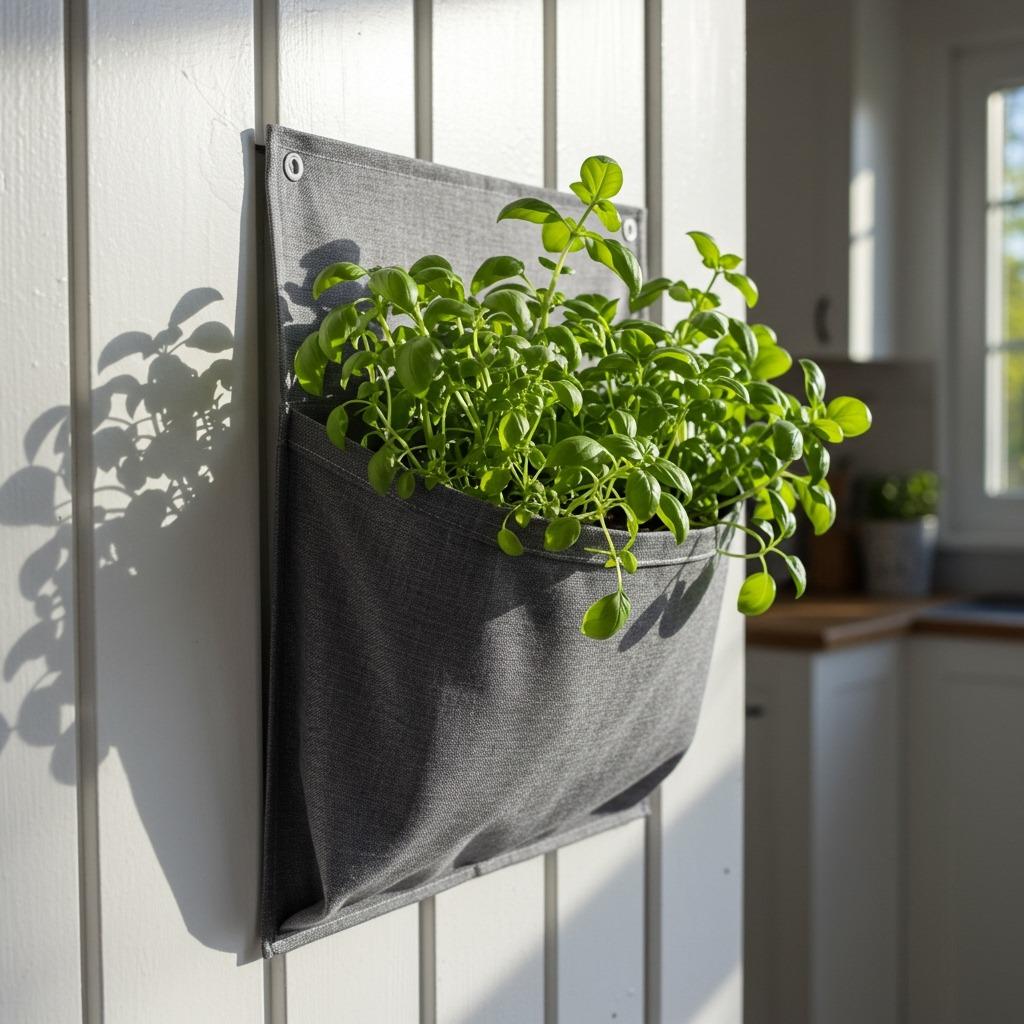 Wall-Mounted Pocket Planters for Herb Gardens