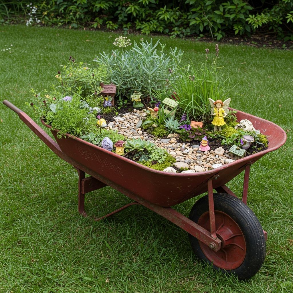Wheelbarrow Garden on Wheels