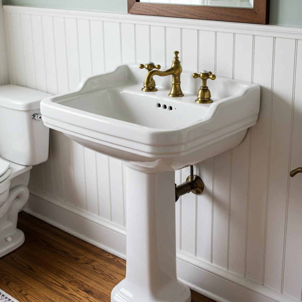 White Pedestal Sink