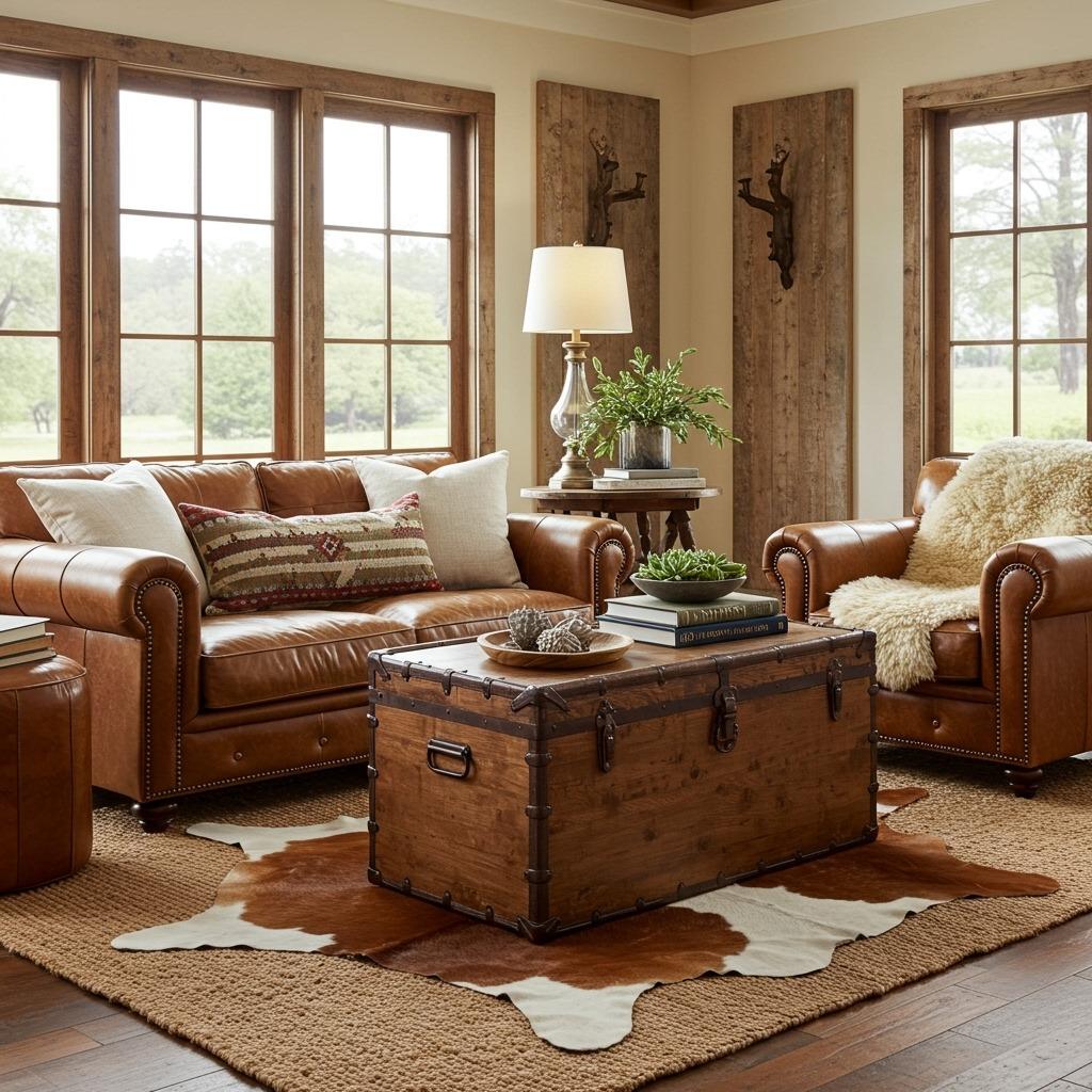 Cowhide Rug Layering