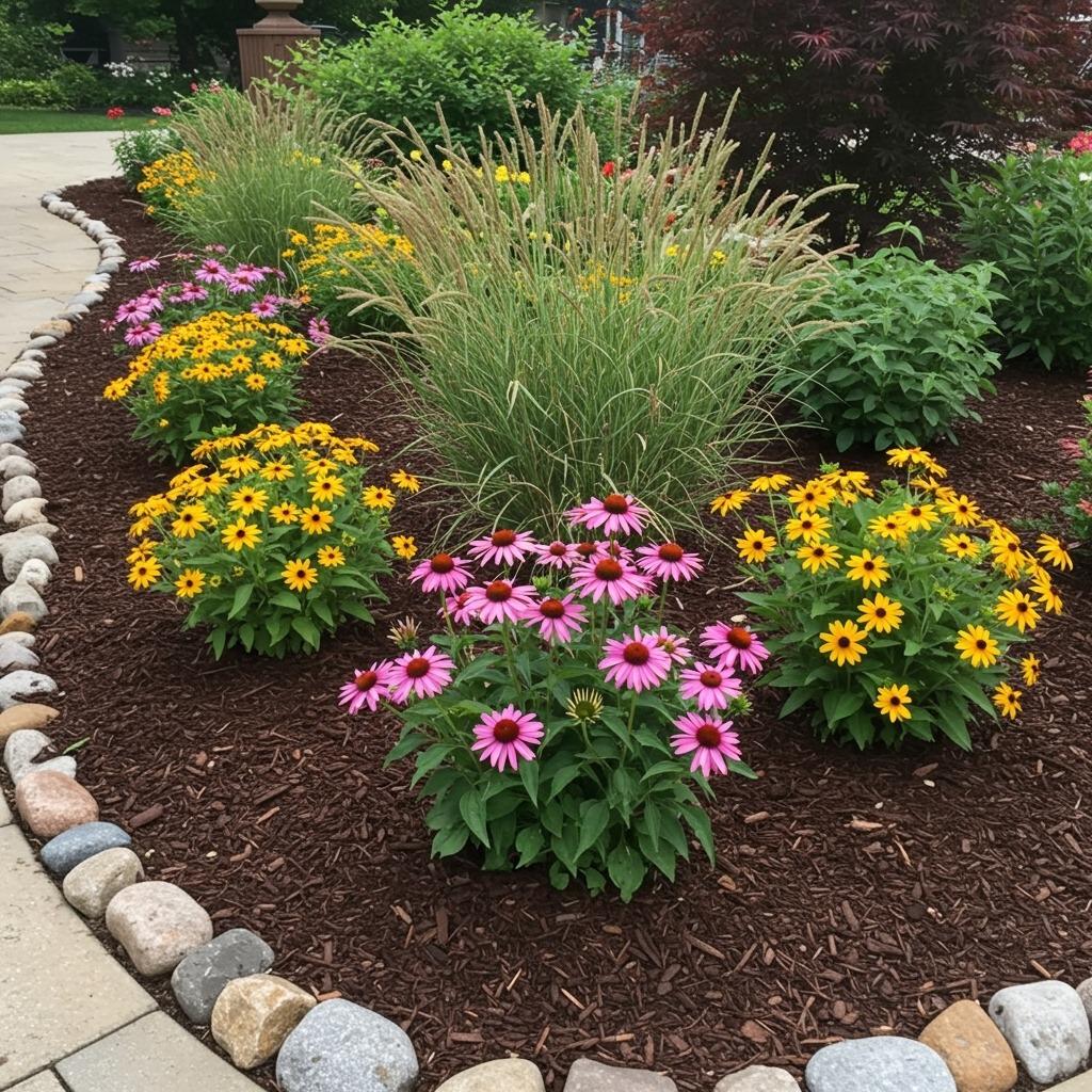 Create Mulched Beds with Perennial Groupings