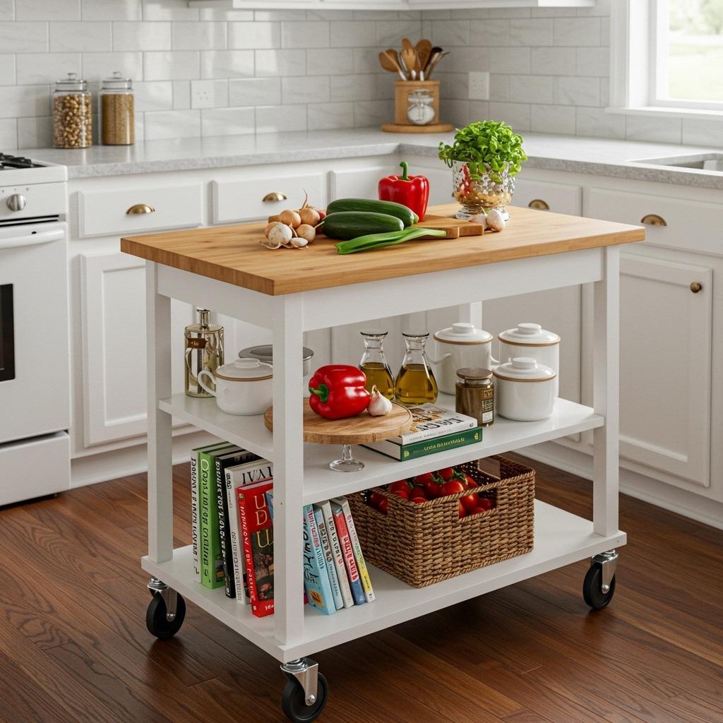 Install a Compact Kitchen Island or Cart