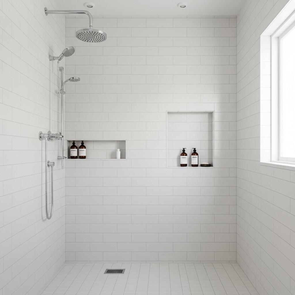 Minimalist White Rain Shower Designs