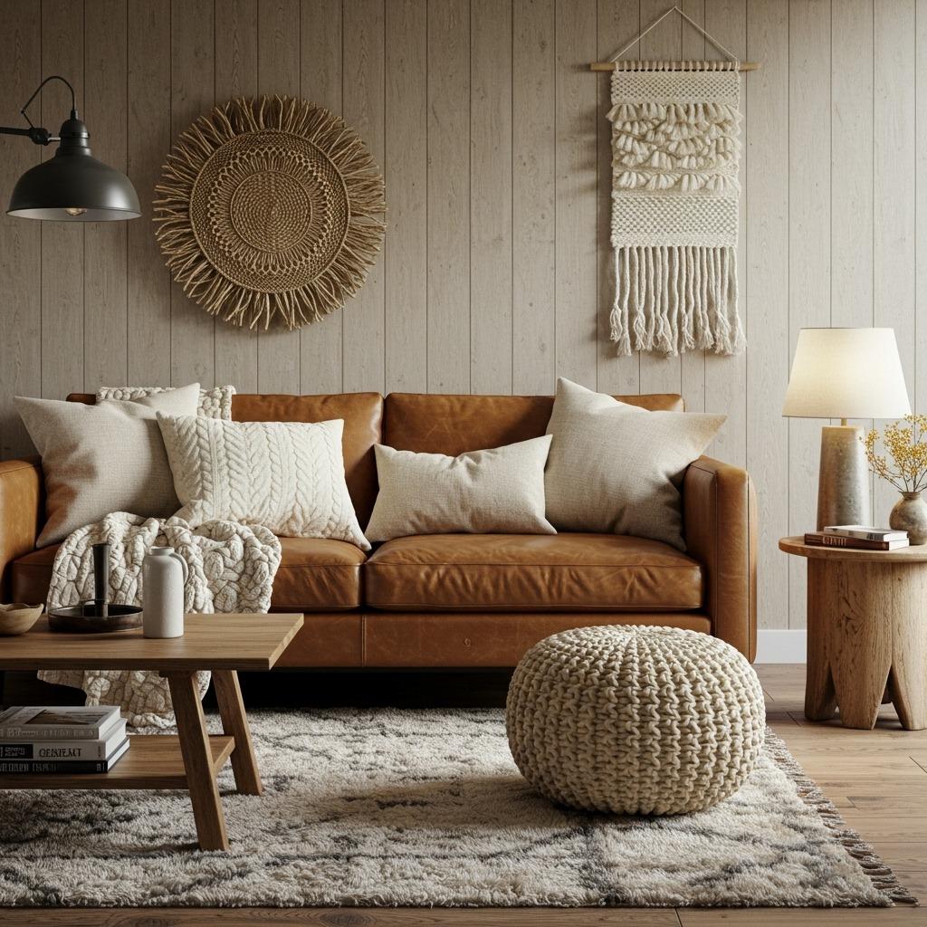 Mix of Leather and Natural Textiles