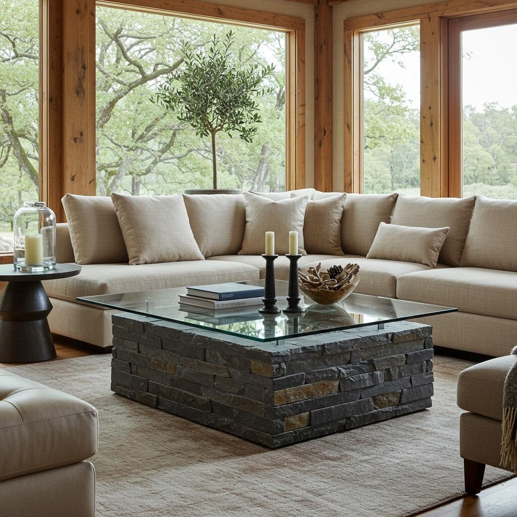 Natural Stone Coffee Table Base