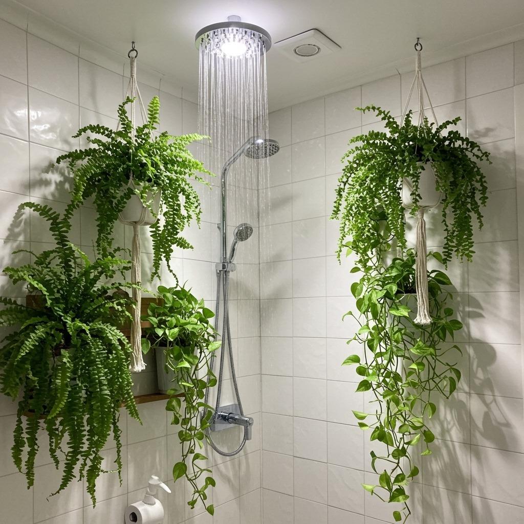 Plants and Rainfall Shower Harmony