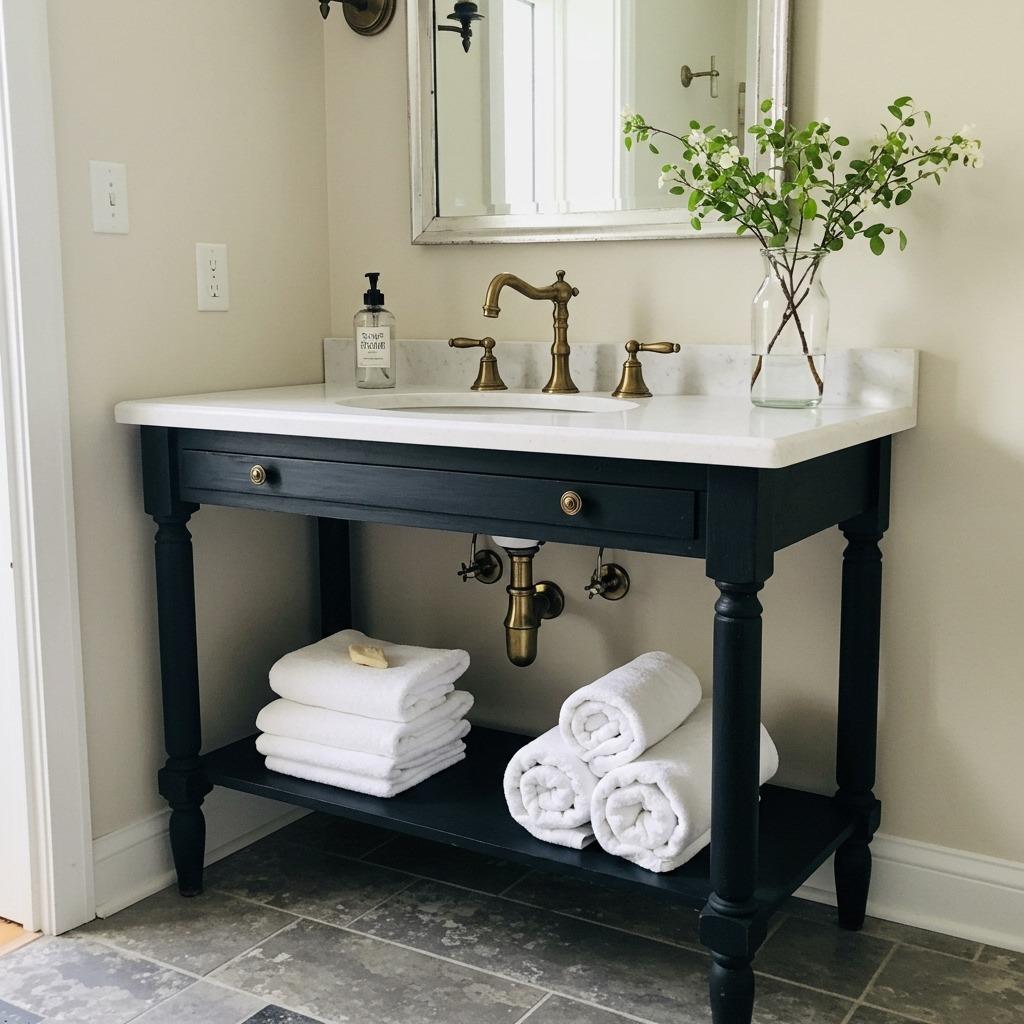 Repurposed Console Table Elegance