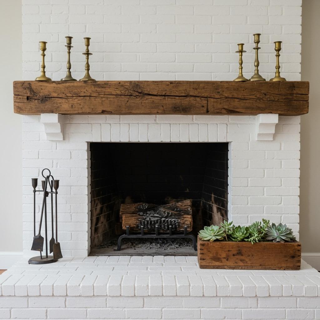 Rough-Hewn Beam Mantel