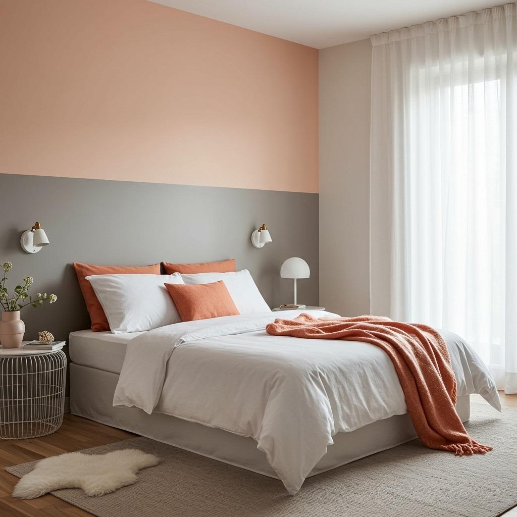 Soft Peach and Dove Gray