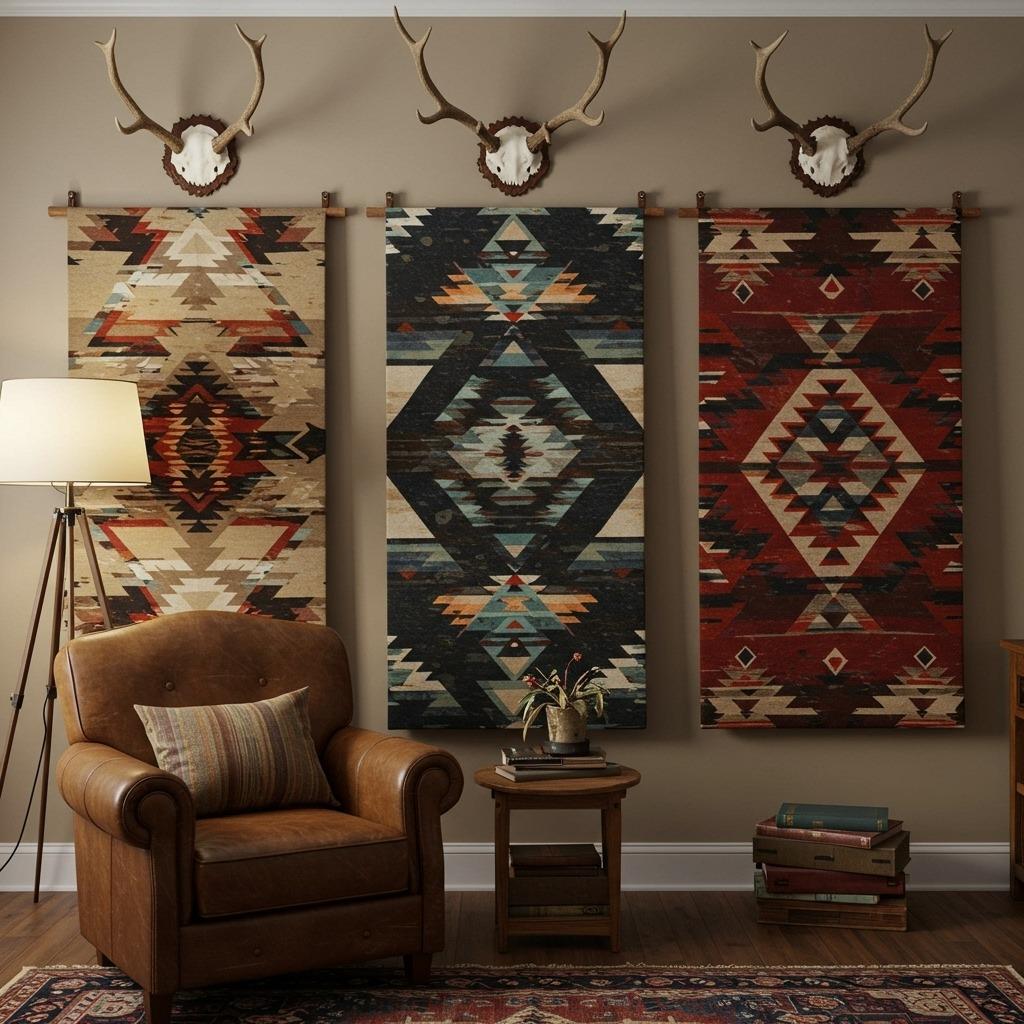 Vintage Wool Blankets as Wall Tapestries